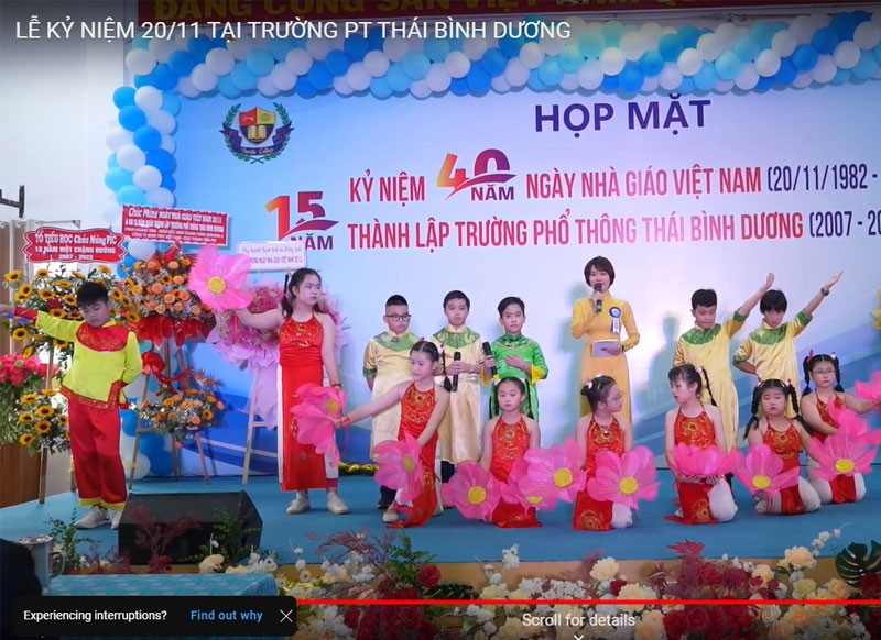 Lễ kỷ niệm 20/11 tại trường PT Thái Bình Dương