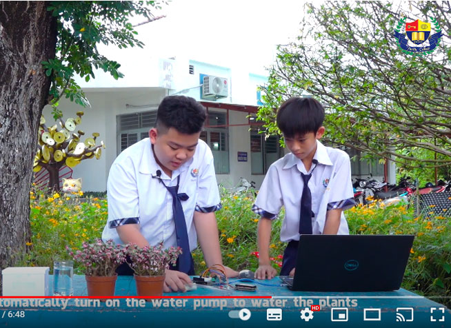 Ý tưởng nông nghiệp thông minh của học sinh PIC với mô hình “Robot tưới nước cho chậu hoa”
